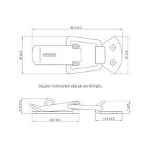 100 Adet 41-070 Sandık Klipsi Gergi Mandalı Asma Kilit Kancalı Krom