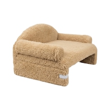 Reyo Pet Peluş Kedi Koltuğu Kedi Kanepesi Kedi Yatağı Evcil Hayvan Dinlenme Koltuğu Rahat Kedi Sofa Yatağı 45 x 33 x 25 CM Bej