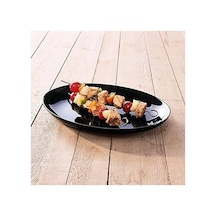 Temperli Cam Oval Siyah Servis Tabağı 33cm