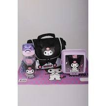 X Dekomus Lisanslı Kuromi Dark Delight Collection Beslenme Çantası,beslenme Kabı,matara Ve Beslenme Örtüsü Seti Altın