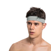 Erkek Spor Saç Bandı Kafabant Esnek Futbol Canlı İddialı Headband Gri