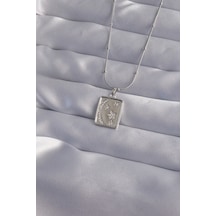Ezoconcept 316l Çelik Zincir Gümüş Renk Zirkon Taşlı Ay Yıldız Figürlü Tarot Kolye 001