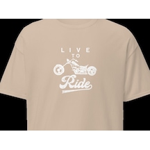 Wildstyle Live To Ride Motosiklet Özgürlük Vintage Motor Baskılı Unisex Bisiklet Yaka Pamuklu Tişört