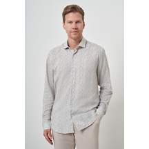 Morven Erkek Yeşil Keten Trend Dynamic Fit Düğmeli Yaka Gömlek 25ys004019700 Yeşil Yeşil