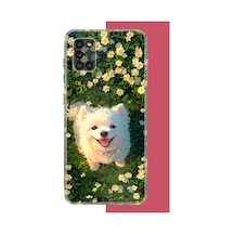 Samsung Galaxy A31 Uyumlu Kaniş Köpek Baskılı Silikon Kılıf Renkli