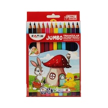 Fatih Jumbo Üçgen Triangular Kuruboya Kalemi 12 Renk 124-Pembe