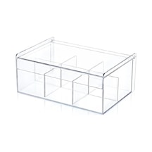 Tr Ezmk Ev Gereçleri Box Up Plastik 6 Bölmeli Poşet Çay Saklama Kutusu, Poşet Çay Kutusu, Bitki Çay Kutusu, Şeff Diğer