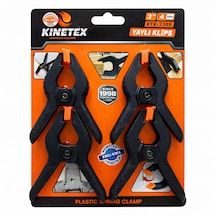 Kinetex Ktx-3388 Yaylı Klips 4 Lü Set 3 Plastik Sıkıştırma Mandalı Mandal Tip Işkence Pense Klips