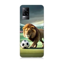 Vivo V21e Uyumlu Gol Atan Aslan Desenli Silikon Kılıf