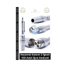 Hacamat Metal Profesyonel Kaliteli Pratik Hacamat Kalemi 3 İğneli 100 Adet İğne Hediyeli