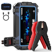 Avapow A37 26800mAh 4000A Jump Starter Taşınabilir Akü Takviye Kiti (Powerbank-PD60W + LCD + LED Işık)
