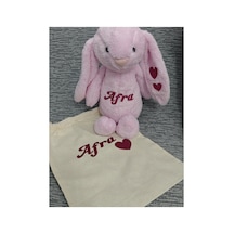 İsme Özel Peluş Tavşan-uyku Arkadaşı Pembe Pembe