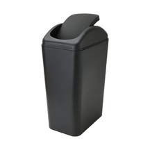 Tr Küçük Kapaklı Çöp Kovası, 12 Litre/3 Galon Küçük Siyah Plastik Çöp Kovası, Ofis, Yatak Odası, Banyo İç Genel