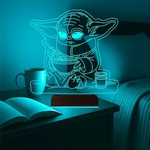 Luvivia Çizgi Film Yoda 3d Lamba - Masa Gece Lambası Şeffaf