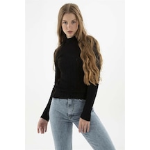 Fashion Friends Kadın Yarım Balıkçı Kazak 23k0389k1 Siyah