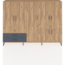 Arges Dolap 12 Raflı 2 Çekmeceli 7 Kapaklı 220x30x163 Çam-çam/antrasit Atlas Çam/antrasıt - Atlas Çam
