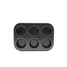 6 Gözlü Metal - Siyah Düz Muffin - Kek Kalıp Belirtilmemiş