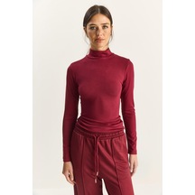 Shade Kadın Ultra Soft Yarım Balıkçı Yaka Bluz 140 60283829 - Bordo