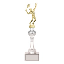 Odak Kupa - Figürlü Kupalar - Tenis Erkek Figürlü Kupalar Fg-030 B - 36 Cm Altın - Beyaz