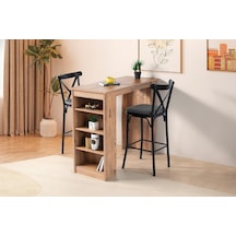 Vista Eylül Bar Raflı Mutfak Masa Takımı 50x120 001 Vista Eylül Bar Raflı Mutfak Masa Takımı 50x120 001