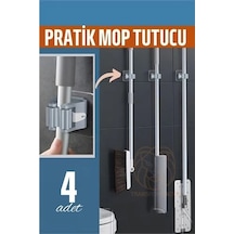Mey İthalat Yapışkanlı Pratik Mop Tutucu 4 Adet Çok Renkli