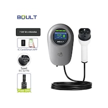 Boult 7 Kw 32a Elektrikli Araç Şarj İstasyonu- 5 Metre Kablo - Monofaz - App Ve Kart Destekli - Type 2