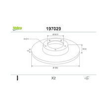 Kia Rio Arka Fren Diski 2005-2012 Valeo 197029 2adettir