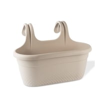 Omnipazar Krs-350 Dekoratif Plastik İnci Askılı Balkon Saksı 6.2 Litre Bej