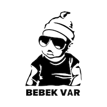 Arabada Bebek Var Oto Arka Cam Stıcker 15 Cm