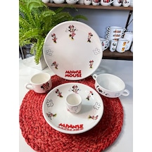 5 Parça Minnie Mouse Model Çocuk Bebek Yemek Takımı Beslenme Seti Çok Renkli