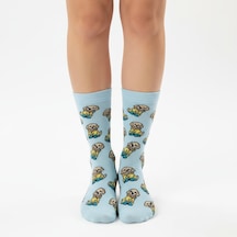 Gost Liria Cute Dog Socks Desenli Unisex Soket Çorap Mavi
