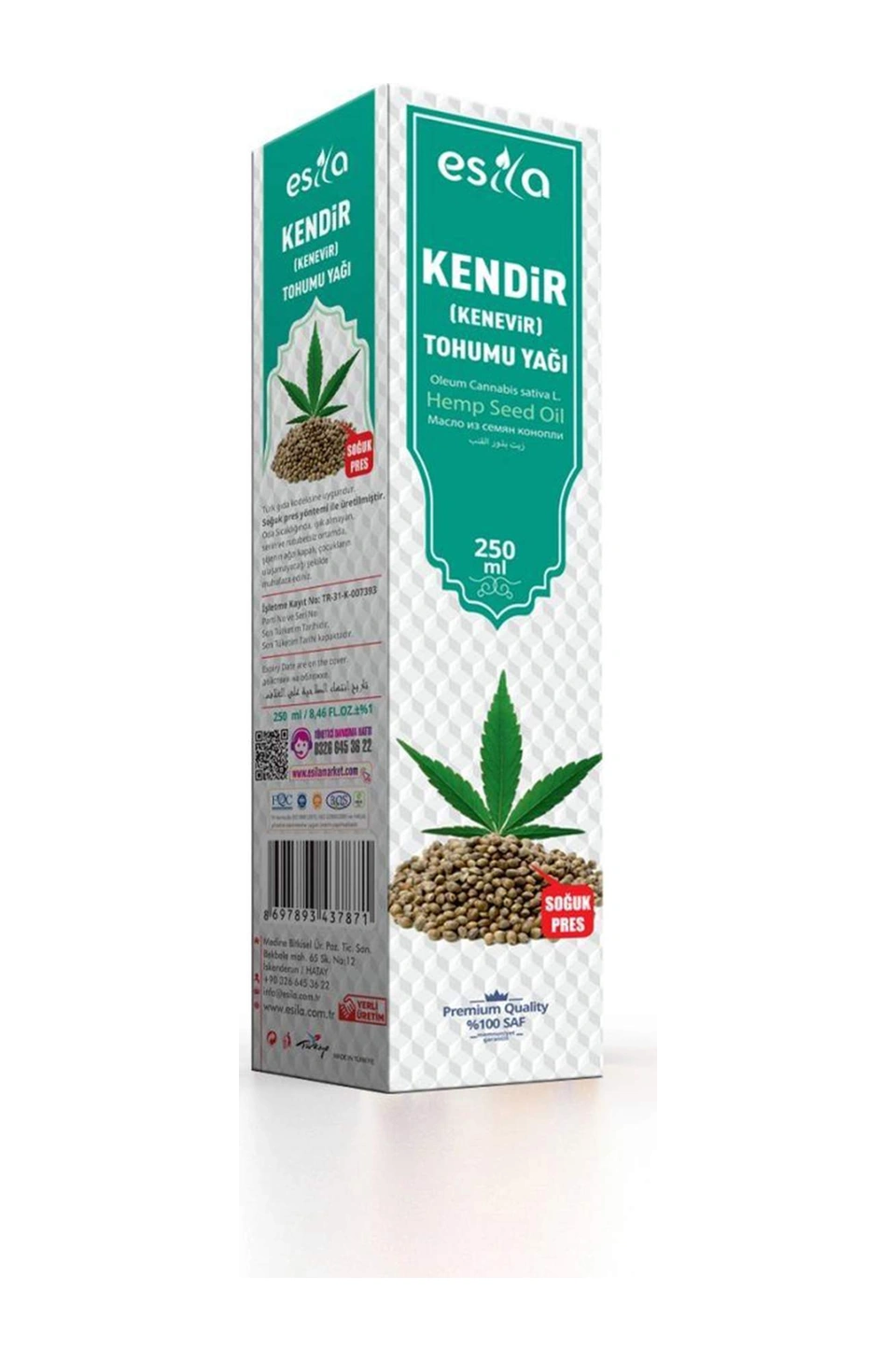 Kenevir Tohumu Yağı 250 Ml. 100 G