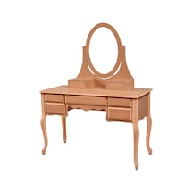 Evimeaksesuar Lükens Ayaklı 7 Çekmeceli Makyaj Masası Ayna Çerceveli Ham