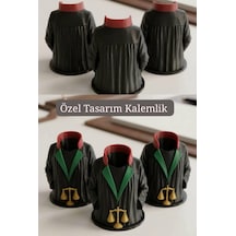 Hukuk Adalet Avukat Tema'lı Özel Kalemlik Siyah - Yeşil