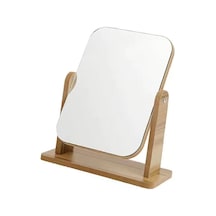 13 Cm Ahşap Tek Taraflı 360 Dönen Masa Aynası Cin805 Kahverengi