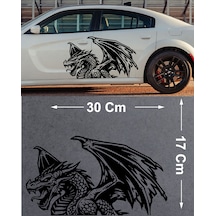 Ejderha Sticker - Araba Oto Motosiklet Karavan Cam Araç Sticker - 00232 30x17 Cm