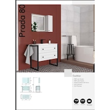 Evros Prada 80 cm Banyo Dolabı Beyaz