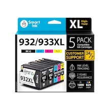 Hp 932 Xl 933 Xl 932xl 933xl 5 İçin Uyumlu Yazıcı Kartuşları, Çoklu Paket 2 Siyah Ve Camgöbeği