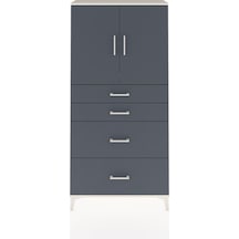 Arges Dolap 2 Raflı 4 Çekmeceli 2 Kapaklı 88x30x182 Aytaşı-antrasit Aytası