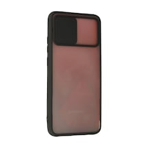 Samsung Uyumlu,  Galaxy A03s Kılıf Palm Buzlu Kamera Sürgülü Silikon - Siyah