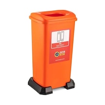 Omnipazar Sy-4398 Sıfır Atık Pil Geri Dönüşüm Çöp Kutusu 70 Lt Turuncu