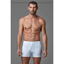 Dagi 1220 Erkek 2'li %100 Pamuk Penye Boxer-beyaz Beyaz