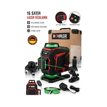 Böhrer Ba0115375 16 Çizgi 4d Yeşil Lazer Terazi 360 Otomatik Hizalama, 40 Metre Menzil, Dokunmatik Panel