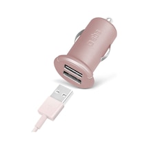 5513 2 Mini Girişli Usb Araç Şarj Cihazı, Pembe