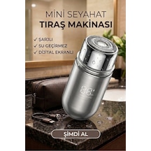 Pluzz Şarjlı Taşınabilir Unisex Mini Seyahat Sakal Ve Yanak Tıraş Makinesi Su Geçirmez Dijital Ekran Metalik - 915986967