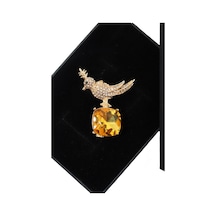 Zirkon Taşlı Anka Kuş Broş. Yaka İğnesi Anka Kuş Broş. Taşlı Anka Broş. Kadın Broş. Anka Kuşu Broş. Gold
