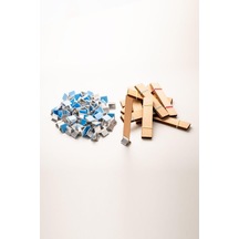 Ahşap Mum Fitili + Yapışkanlı Sehpa - 100 Adet 25mm X 100mm X 0,5mm Diğer