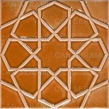 Can Seramik - 20x20 Cm. Kabartmalı Selçuklu Yıldızı Çini Karo N11.132