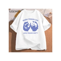 Tarzsokak Erkek T-shirt Daha Çöp Tenekesi Daha Az Çöp Tenekesi Değil Grafik T-shirt Erkek Giyim Tshirt 2823 Beyaz