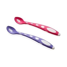 Silikon Mama Kaşığı Pembe / Mor Açık Ahşap